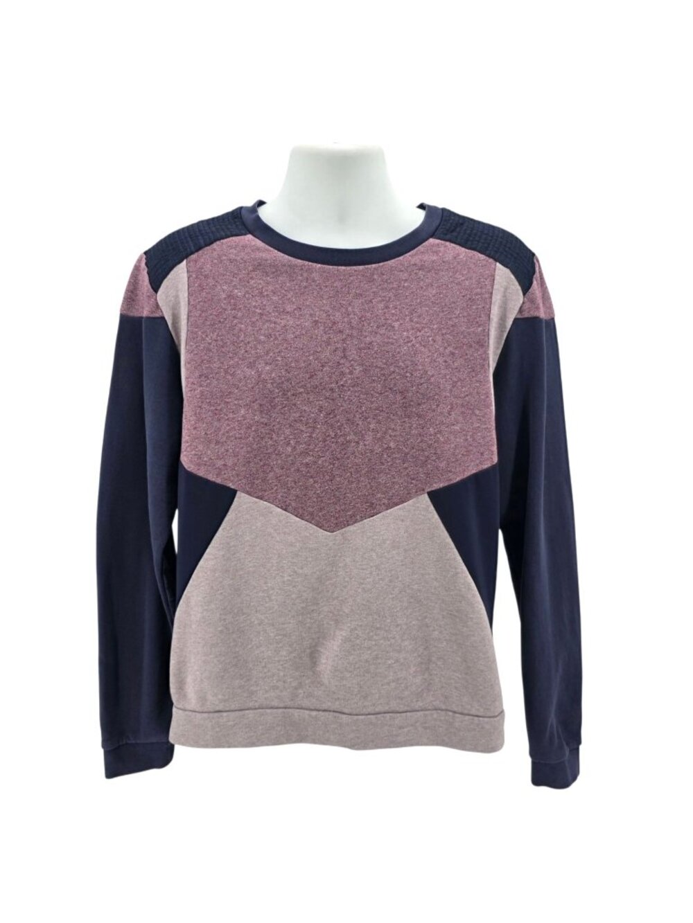 Scotch & Soda Mens Large Sweatshirt Colorblock Blue Heather Red Gray Long Sleeve